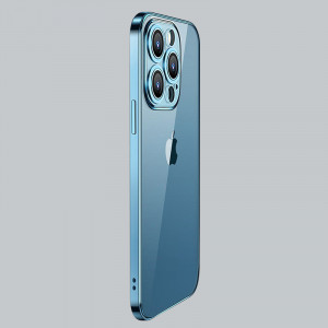 Прозрачен силиконов гръб JOYROOM Chery Mirror с цветна рамка - iPhone 13 Pro (JR-BP908) сребрист - Img 10