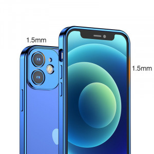 Прозрачен ултратънък гръб JOYROOM New Beauty с цветна рамка - iPhone 12 Pro черен - Img 3