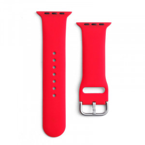 Силиконова каишка APS - Apple Watch 45mm Series 9 / 45mm Series 8 / 45mm Series 7 / 44mm SЕ (2nd gen) / 44mm SE / 44mm Series 6 / 44mm Series 5 / 44mm Series 4 / 42mm Series 3 / 42mm Series 2 червен - Img 2