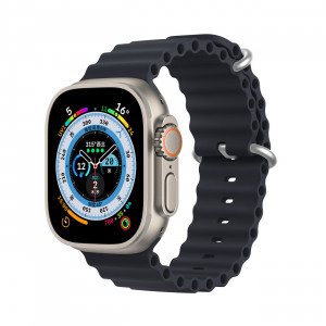 Силиконова каишка Dux Ducis OceanWave - Apple Watch 41mm Series 9 / 41mm Series 8 / 41mm Series 7 / 40mm Series 6 / 40mm SE / 40mm Series 5 / 40mm Series 4 / 38mm Series 3 / 38mm Series 2 / 38mm (1st gen) сив - Img 1
