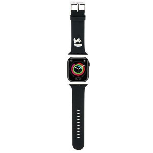 Силиконова каишка Karl lagerfeld 3D Rubber Karl Head strap - Apple Watch 41mm Series 9 / 41mm Series 8 / 41mm Series 7 / 40mm Series 6 / 40mm SE / 40mm Series 5 / 40mm Series 4 / 38mm Series 3 / 38mm Series 2 / 38mm (1st gen) черен - Img 1