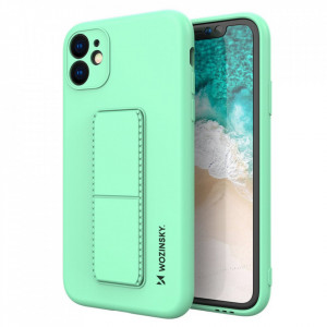Силиконов гръб със стойка WOZINSKY Kickstand - iPhone 12 Pro Max мента - Img 1