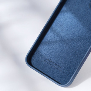 Силиконов гръб с подвижно покритие за камерата NILLKIN CamShield Silky Silicone - iPhone 14 среднощно синьо - Img 10