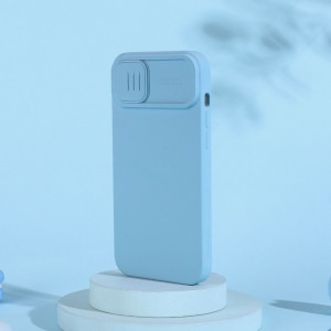 Силиконов гръб с подвижно покритие за камерата NILLKIN CamShield Silky Silicone - iPhone 14 среднощно синьо - Img 17