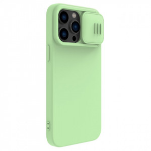 Силиконов гръб с подвижно покритие за камерата NILLKIN CamShield MagSafe - iPhone 14 Pro зелен - Img 3