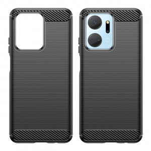 Силиконов гръб Carbon - Honor Play 40 Plus / Honor X7a черен - Img 8