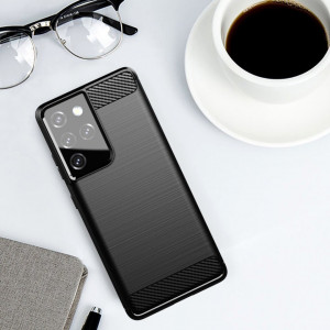 Силиконов гръб Carbon - Samsung Galaxy S21 Ultra 5G черен - Img 5