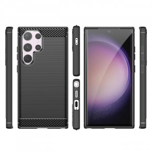 Силиконов гръб Carbon - Samsung Galaxy S24 Ultra черен - Img 8