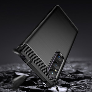 Силиконов гръб Carbon - Sony Xperia 1 V черен - Img 3