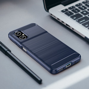 Силиконов гръб Carbon - Xiaomi Note 11E / Poco M4 5G / Redmi 10 5G син - Img 2