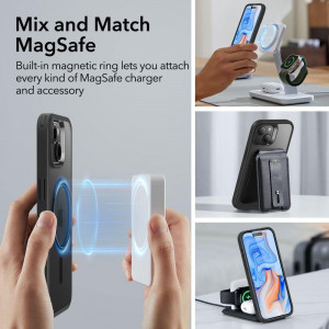 Силиконов гръб ESR Classic Hybrid Halolock MagSafe - iPhone 15 черен мат - Img 9