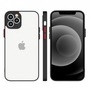 Силиконов полупрозрачен гръб Milky - iPhone 12 Pro черен - Img 1
