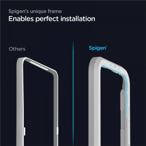 2 бр. закален стъклен протектор SPIGEN Align Master FC с инструмент за поставяне - iPhone 12 / 12 Pro с черна рамка - Img 15