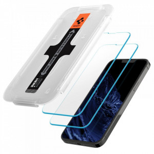 2 бр. закален стъклен протектор SPIGEN TR Ez Fit с инструмент за поставяне - iPhone 13 / 13 Pro - Img 2