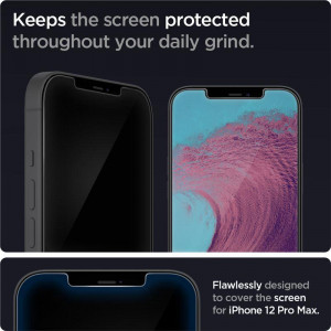 2 бр. закален стъклен протектор SPIGEN TR Ez Fit с инструмент за поставяне - iPhone 12 Pro Max - Img 14