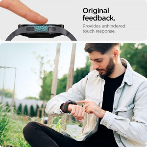 2 бр. стъклен протектор с инструмент за поставяне SPIGEN TR Ez Fit - Samsung Galaxy Watch6 44mm прозрачен - Img 7
