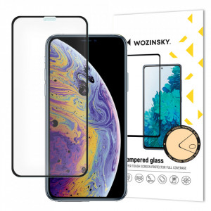 5D Full Glue закален стъклен протектор с пълно покритие WOZINSKY - iPhone X / XS / 11 Pro с черна рамка - Img 1