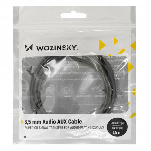 90° аудио кабел WOZINSKY жак 3.5mm 1.5m черен - Img 6