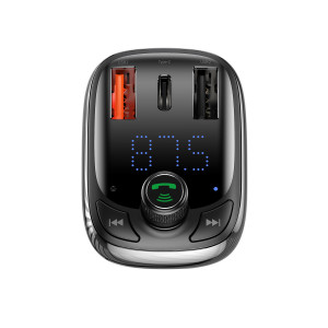 Bluetooth FM трансмитер за кола BASEUS S-13 със зарядно (Overseas Edition) черен - Img 4