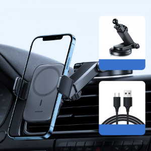 Joyroom стойка за кола Qi Wireless Induction зарядно 15W (MagSafe - iPhone Compatible) - Dashboard (JR-ZS295) черен - Img 17