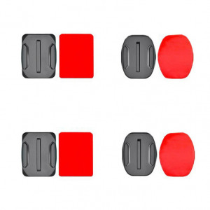 Set of flat and rounded mounting bases - GoPro, DJI Osmo Action, EKEN, SJCam, Insta360° sports cameras with 3M tapes - 2 pieces - Img 1