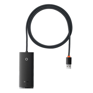 USB хъб BASEUS Lite Series USB Type A към 4x USB Type A 3.0 5Gb / s (WKQX030101) черен - Img 1