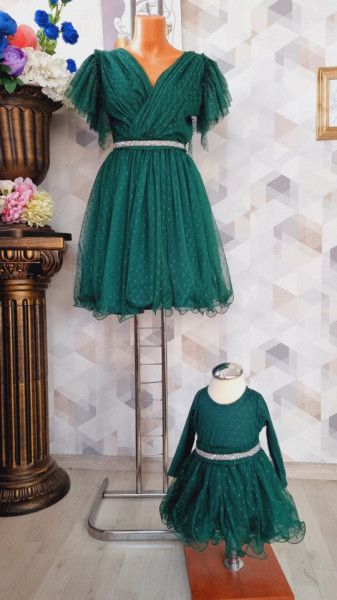 Rochie Anne verde scurt