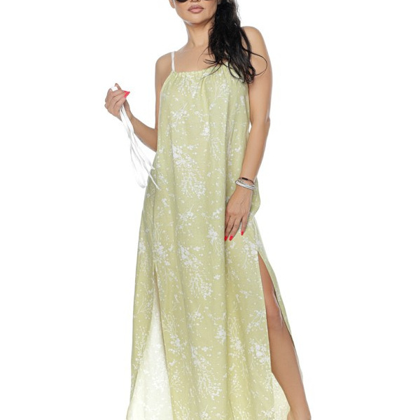 Rochie Farah din in lunga oliv