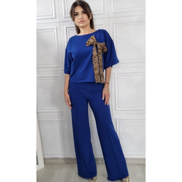 COMPLEU 2 PIESE BLUZA SI PANTALON CARLY ALBASTRU