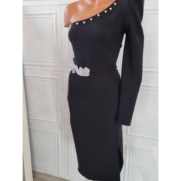 Rochie eleganta pe un umar Anisa negru