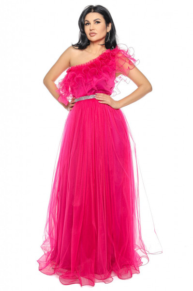Rochie lunga tulle fucsia U