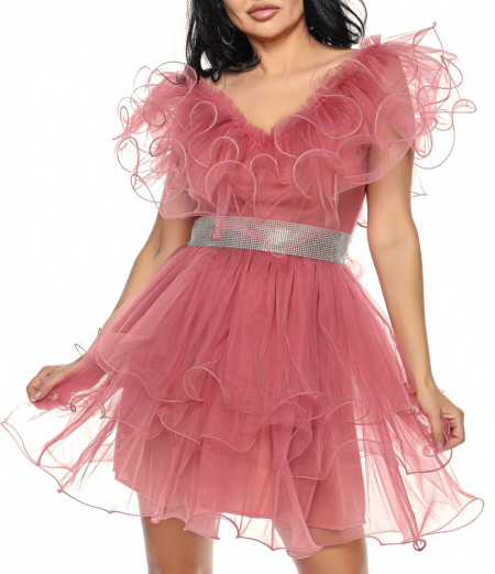 Rochie scurta tulle plamaniu V