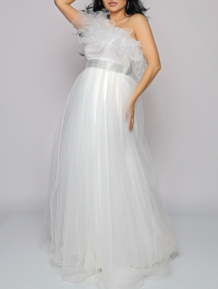 Rochie lunga tulle alb U
