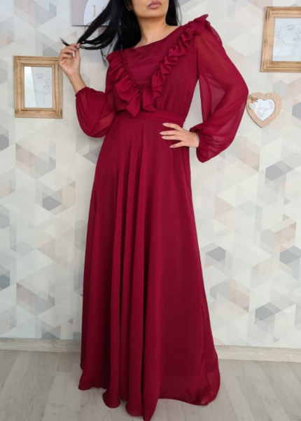 Rochie voal bordo