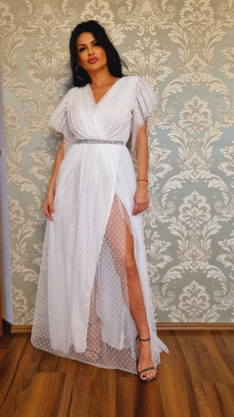 Rochie Anne alb lung