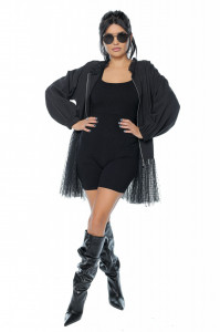 Cardigan negru cu tulle - Img 7