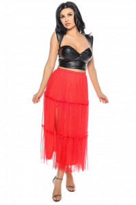 Fusta tulle rosu - Img 2