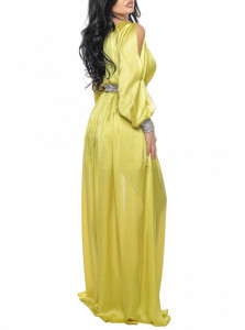 Rochie din satin olive - Img 4