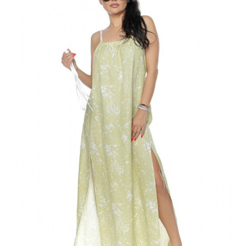Rochie Farah din in lunga oliv - Img 1