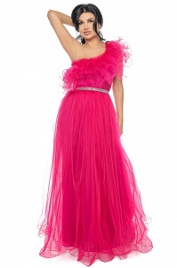 Rochie lunga tulle fucsia U - Img 2