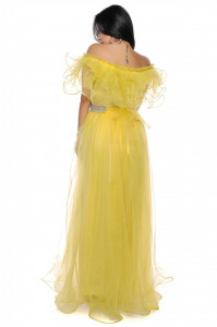 Rochie lunga tulle galben V - Img 6