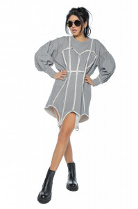 Hanorac oversize gri - Img 3