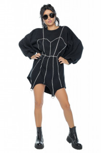 Hanorac oversize negru - Img 1