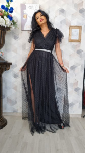 Rochie Anne negru lung - Img 3
