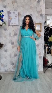 Rochie Ela turqoise lung - Img 1