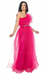 Rochie lunga tulle fucsia U - Img 3