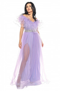Rochie lunga tulle lila V - Img 4