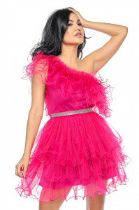 Rochie scurta tulle fucsia U - Img 1