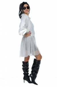 Cardigan alb cu tulle - Img 6