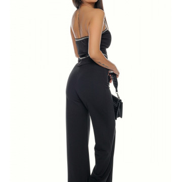 Compleu 2 piese corset si pantalon larg Alyda - Img 4